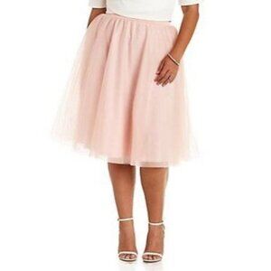 Charlotte Russe NWT Tulle Full Midi Skirt in Pale Blush size 3X